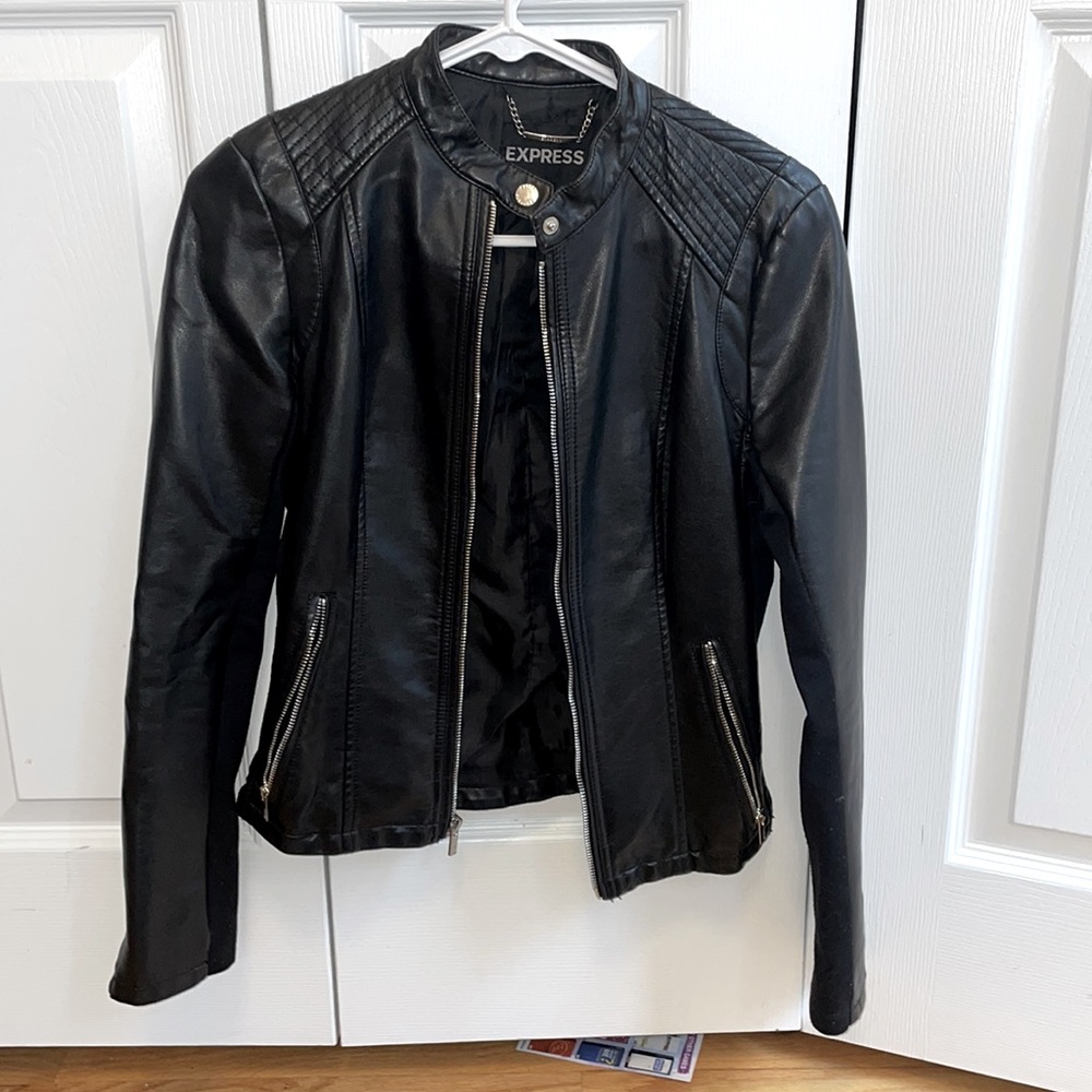 Fitted leather jacket from express. Real leather very comfortable!